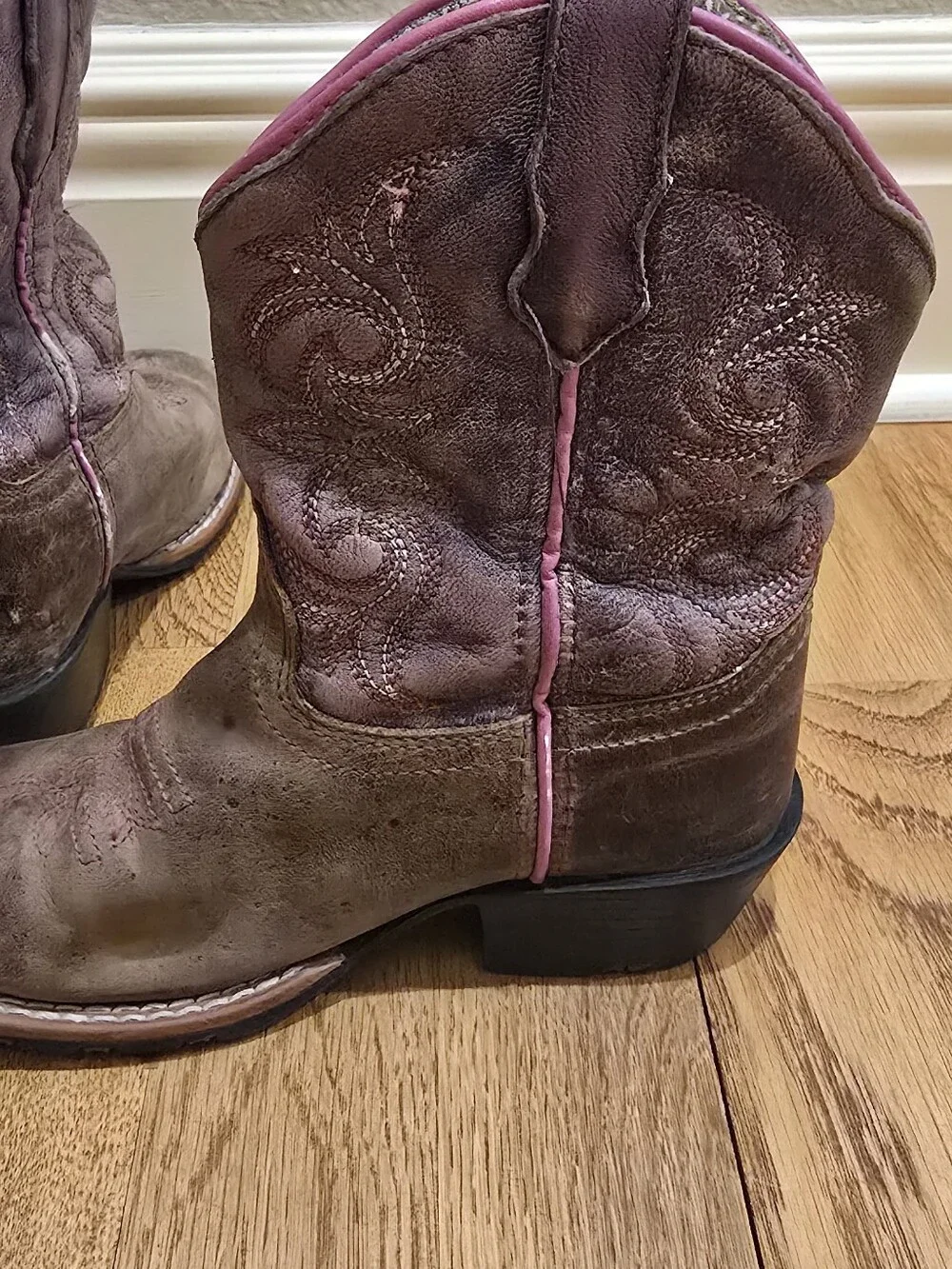 Dan Post Girls Majesty Cowboy Boot Square Toe Sz 11D